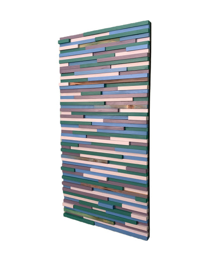 Blue Gray Green Abstract Modern Wall Art - Right Side View