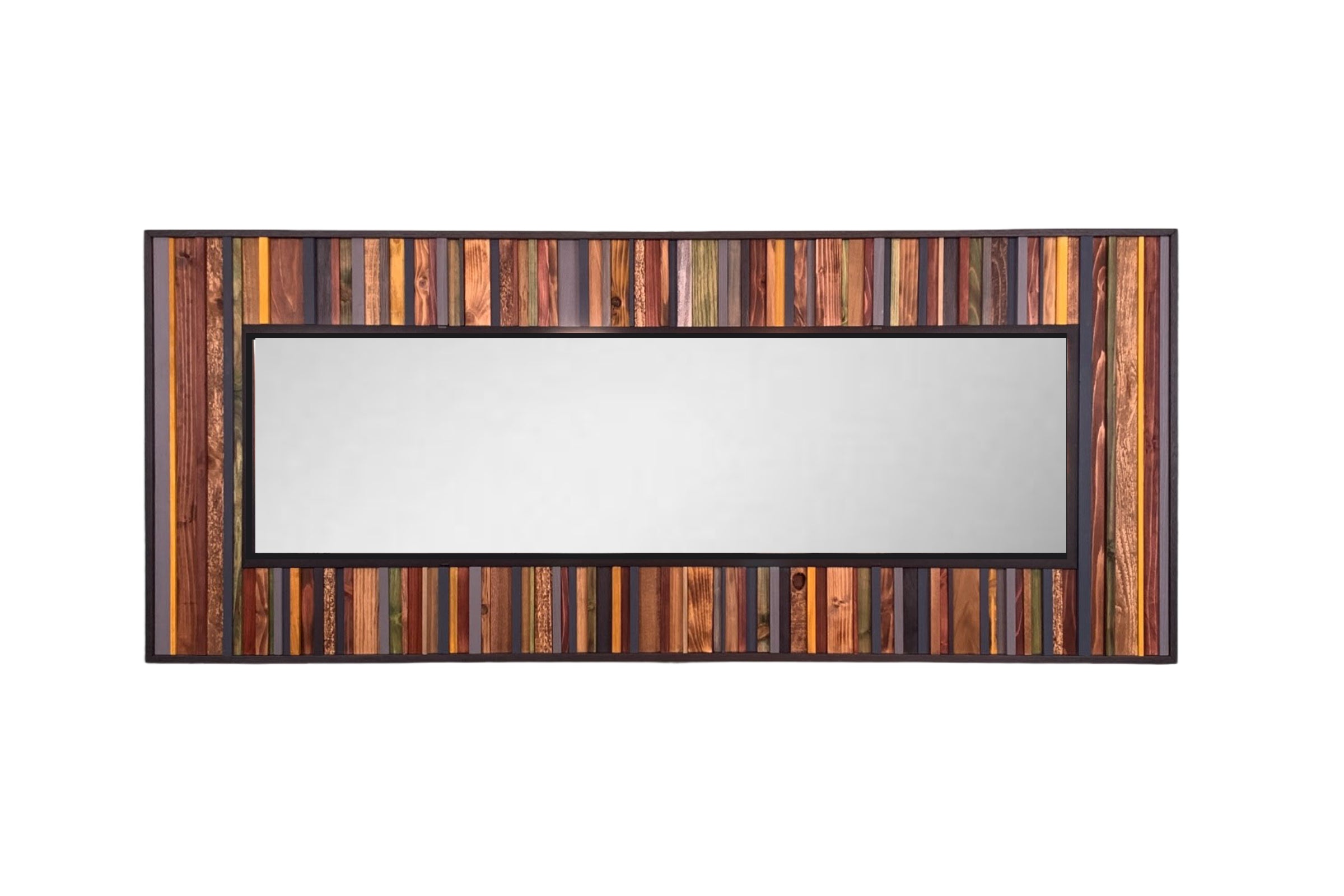 Full Size Mirror Merlot Amber Colors Natural Wood