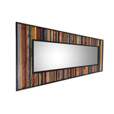 Full Size Mirror Merlot Amber Colors Natural Wood - Right Side View