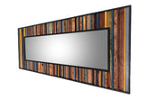 Full Size Mirror Merlot Amber Colors Natural Wood - Left Side View